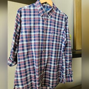 Ralph Lauren Mens Lg Red, White & Blue (Indigo) classic fit shirt